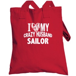 Love My Crazy Husband Sailor Funny Trending Couples Totebag
