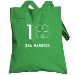 I Love Clover Sea Warrior Irish St Patricks Day Totebag