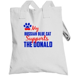 My Russian Blue Cat Supports Donald Trump 2016 President Totebag