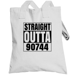 Straight Outta 90744 Wilmington California Compton Parody Totebag