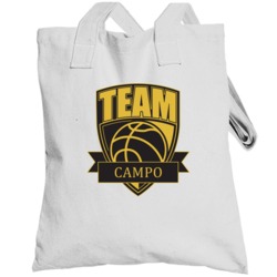 Team Campo Last Name Basketball Totebag