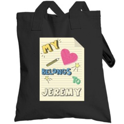My Heart Belongs To Jeremy Cute Doodle Design Totebag