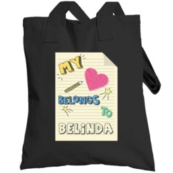 My Heart Belongs To Belinda Cute Doodle Design Totebag