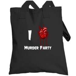 I Heart Love Murder Party Bloody Horror Movie Totebag