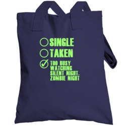 Watching Silent Night Zombie Night Horror Film Totebag