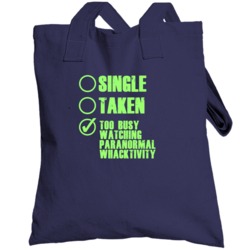 Watching Paranormal Whacktivity Horror Film Totebag