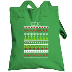 Eric Personalized Ugly Christmas Sweater Funny Gift Green Totebag