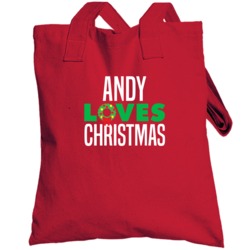 Andy Loves Christmas Funny Personalized Holiday Gift Totebag