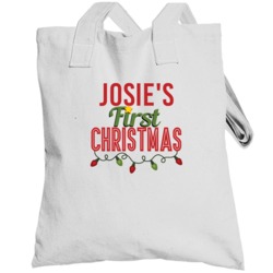 Josie First Christmas Cute Personalized Name Holiday Gift Totebag