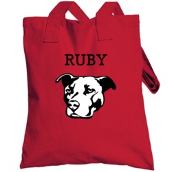Ruby Pitbull Big Head Pet Best Friend  Lover Totebag