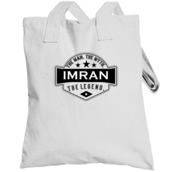 Imran Man Myth Legend Trendy Logo Label Style Cool Name Totebag