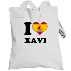 Xavi Spain Mf I Love Heart Ladies Football Soccer World Cup Totebag