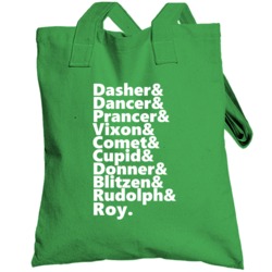 Reindeer Rudolph And Roy Personalized First Name Holiday Gift Totebag