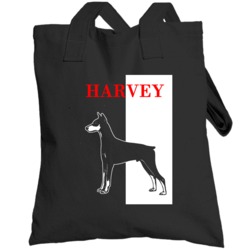 Harvey Doberman Scarface Black Best Friend  Lover Totebag