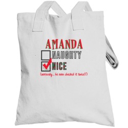 Amanda Santa Naughty Nice List Personalized Name Cute Holiday Gift Tot
