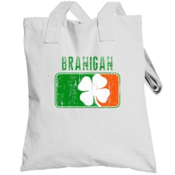 Branigan Distressed St Patricks Day Last Name Totebag