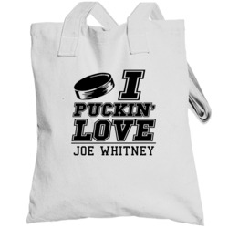 I Puckin Love Joe Whitney New Jersey Hockey Totebag