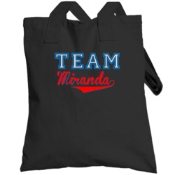 Team Miranda Custom Graphic Sports Last Name Family Reunion Totebag