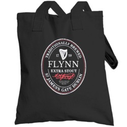 Flynn Irish Beer Label St Patricks Day Guinness Parody Grunge Totebag