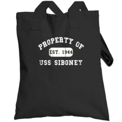 Property Of Uss Siboney Established 1944 Us Navy Totebag