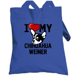Weiner Chihuahua I Love My Heart Best Friend  Lover Totebag