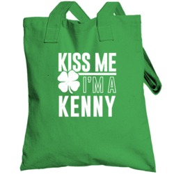 Kenny Kiss Me Im Irish Parody Custom Last Name St Patricks Day Totebag