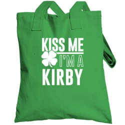 Kirby Kiss Me Im Irish Parody Custom Last Name St Patricks Day Totebag