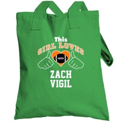 This Girl Loves Zach Vigil Miami Football Player Sports Fan Heart Tote