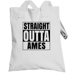 Straight Outta Ames Iowa City Compton Parody Totebag