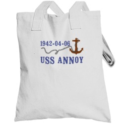 Uss Annoy 15437 Anchor Navy Ship Totebag