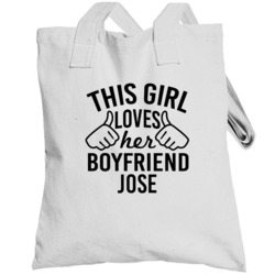 This Girl Loves Her Boyfriend Jose Cute Valentine Couple Gift Totebag