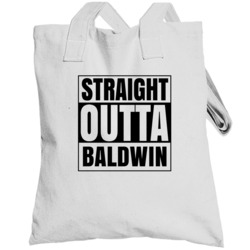 Straight Outta Baldwin Michigan City Compton Parody Totebag