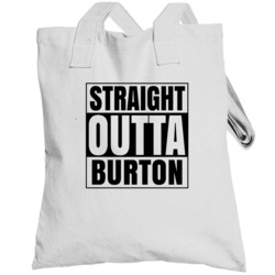 Straight Outta Burton Michigan City Compton Parody Totebag