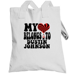 My Heart Belongs To Dustin Johnson Golf Fan Cool Retro Style Totebag