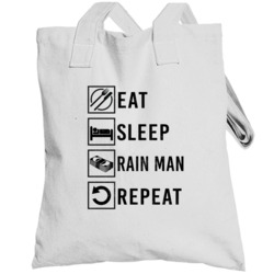 Rain Man Eat Sleep Gamble Repeat Movie Totebag