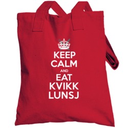 Keep Calm And Eat Kvikk Lunsj Food Candy Foodie Gift Totebag