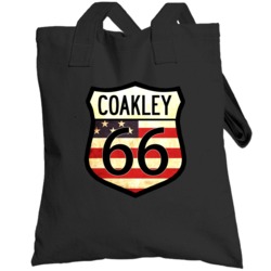 Coakley Personalized American Flag Route 66 Highway Sign Totebag