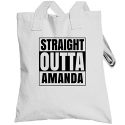 Straight Outta Amanda Female Name Pregnancy Totebag