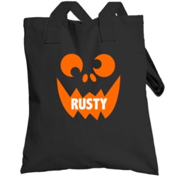 Rusty Scary Pumpkin Face Cool Halloween Totebag