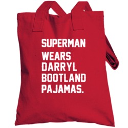 Superman Wears Darryl Bootland Pajamas Detroit Hockey Player Totebag