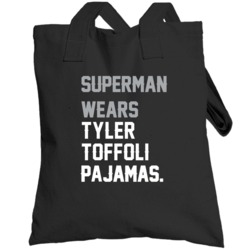 Superman Wears Tyler Toffoli Pajamas Los Angeles Hockey Player Totebag