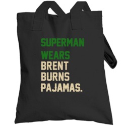Superman Wears Brent Burns Pajamas Minnesota Hockey Player Totebag