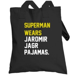 Superman Wears Jaromir Jagr Pajamas Pittsburgh Hockey Player Totebag