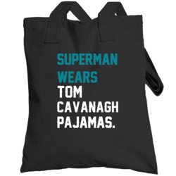 Superman Wears Tom Cavanagh Pajamas San Jose Hockey Player Totebag