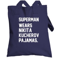 Superman Wears Nikita Kucherov Pajamas Tampa Bay Hockey Player Totebag