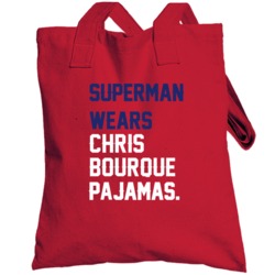 Superman Wears Chris Bourque Pajamas Washington Hockey Player Totebag