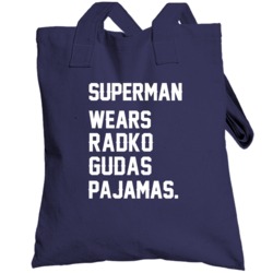 Superman Wears Radko Gudas Pajamas Tampa Bay Hockey Player Totebag