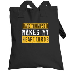 Nate Thompson Makes My Heart Throb Boston Hockey Player Totebag