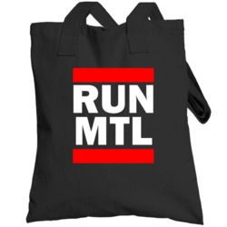 Run Mtl Montreal Funny Graphic Patriotic Parody Black Totebag