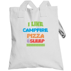 Campfire Camping Outdoor I Like Pizza Nature Cool Camper Totebag